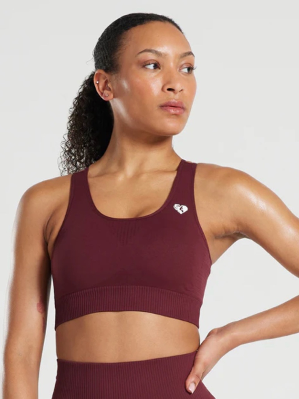 Women's Best Power Seamless Sports Bra Dark Cherry NWT Sz L